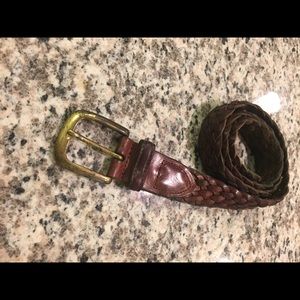 Vintage Brown Braided Leather Belt